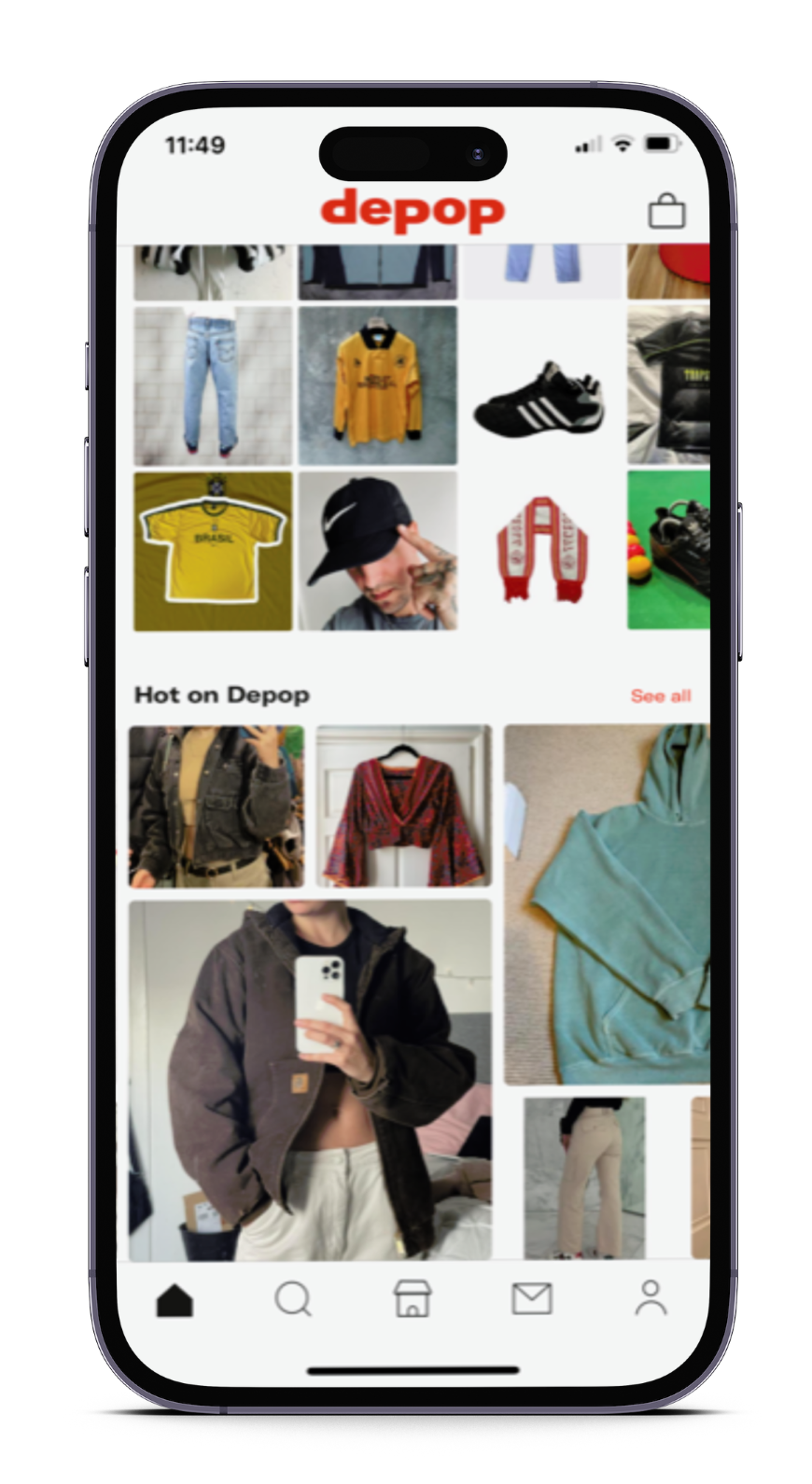 Depop products page
