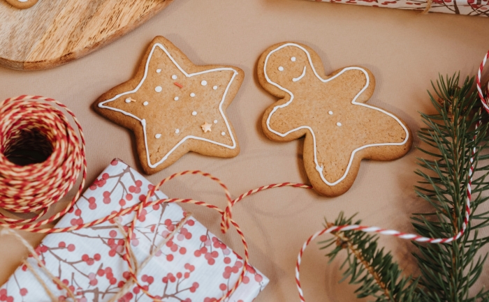 Christmas cookies and gifts