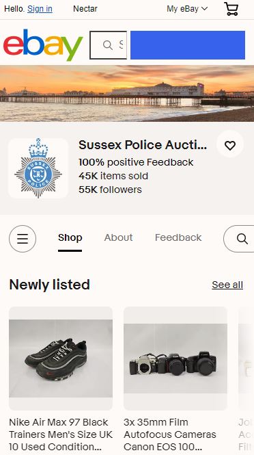 Police Auctions Sussex Police Ebay Mobile