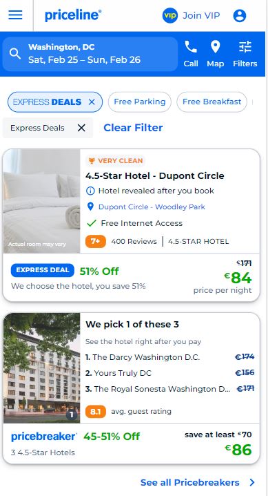 priceline secret hotel deals