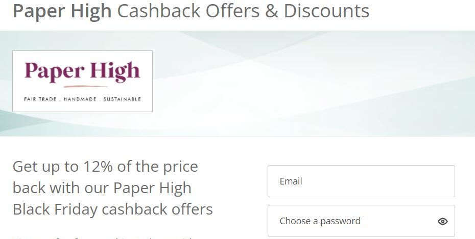 Paper high black friday cashback offers and discounts.