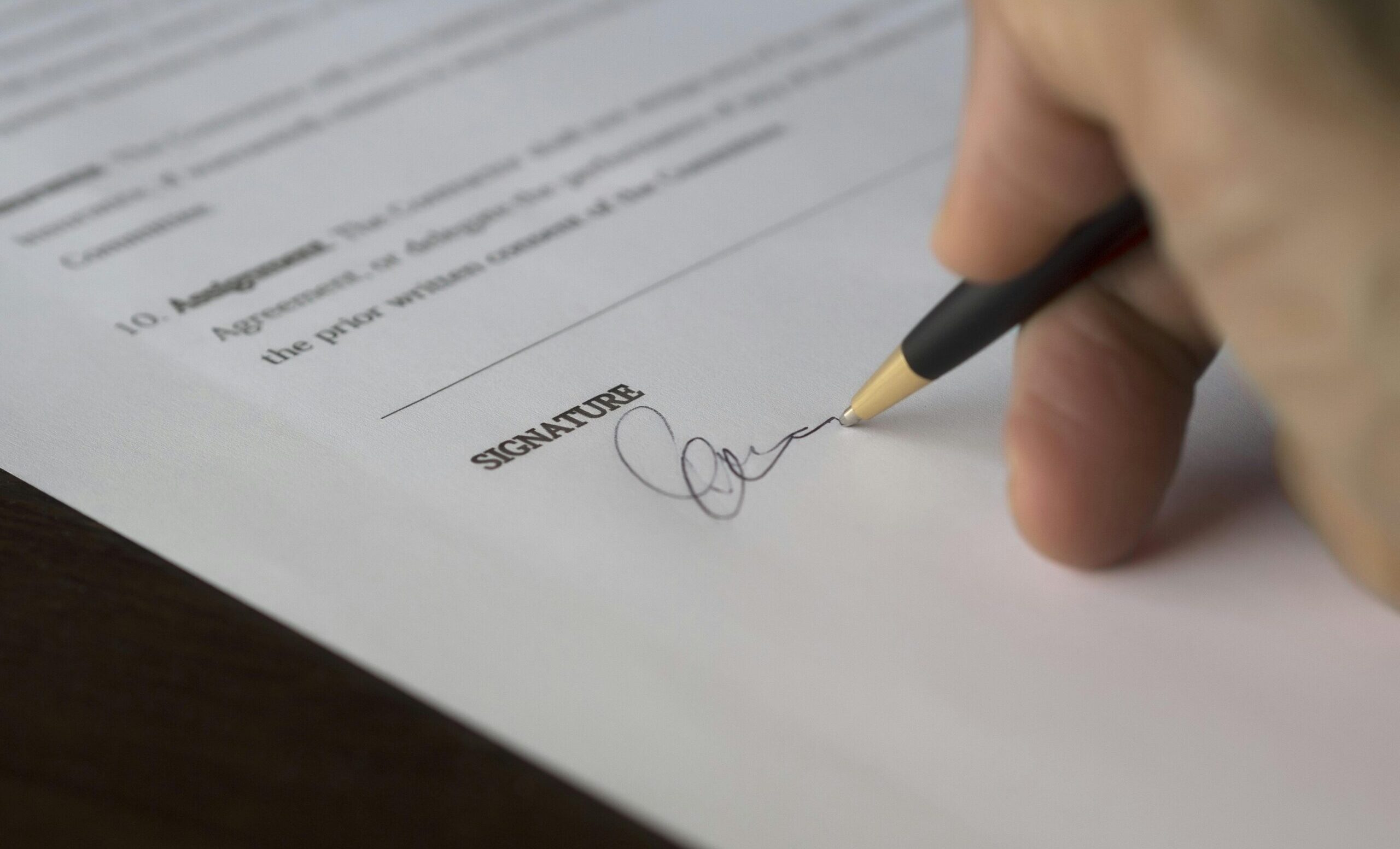 signing documents for private renting