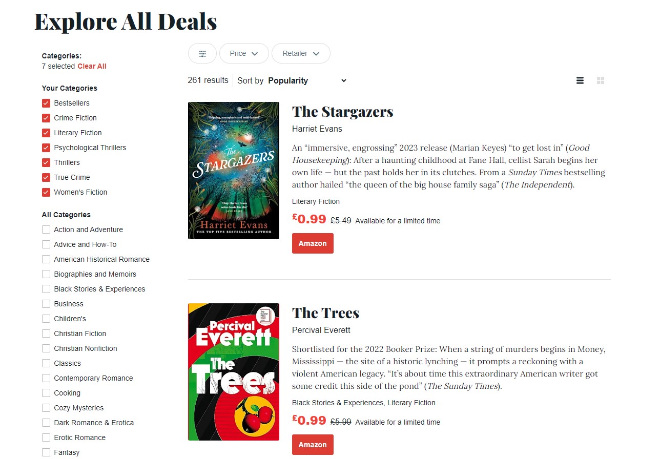 Bookbub website print screen