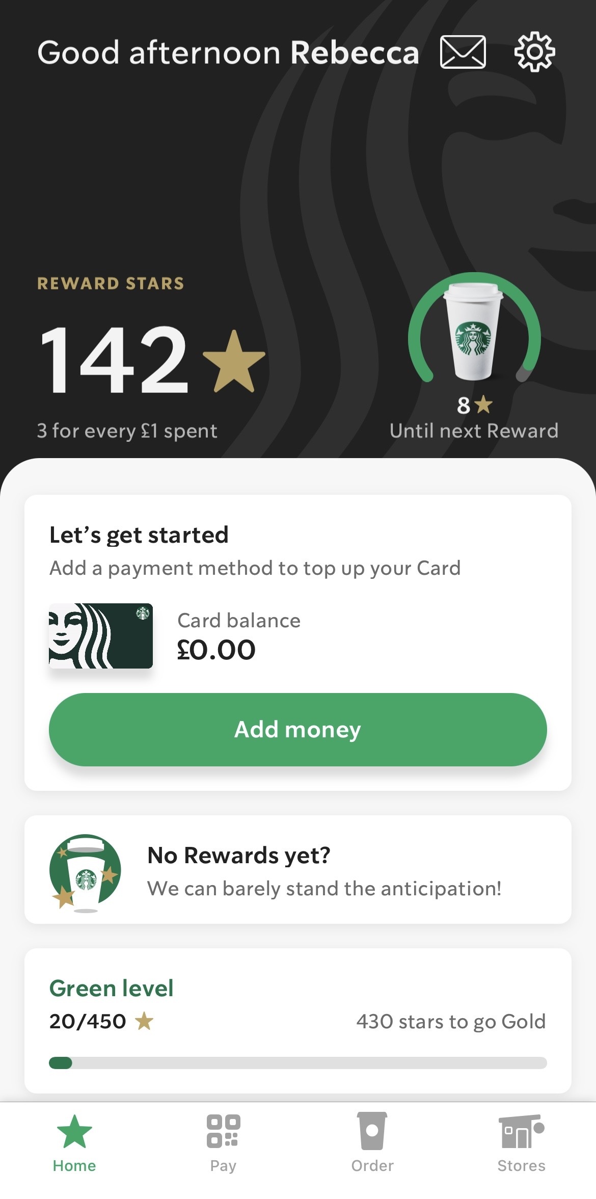 Starbucks app print screen