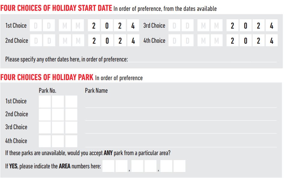 dates and preferences on the sun holidays form