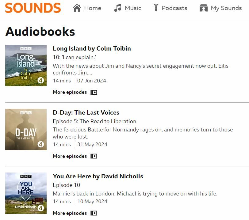 bbc sounds audiobooks