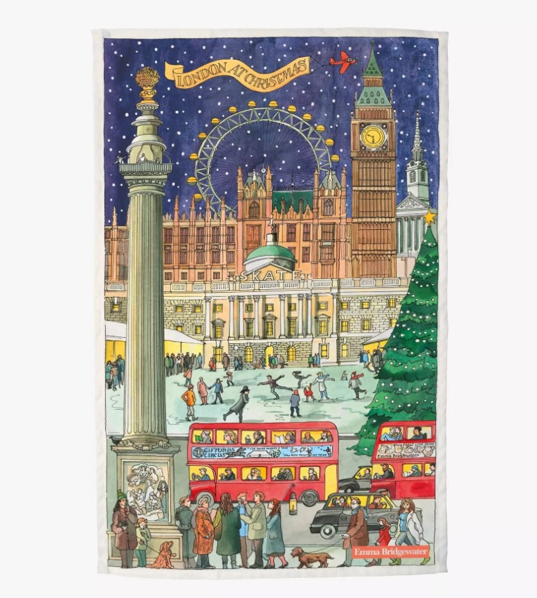 London At Christmas Tea Towel