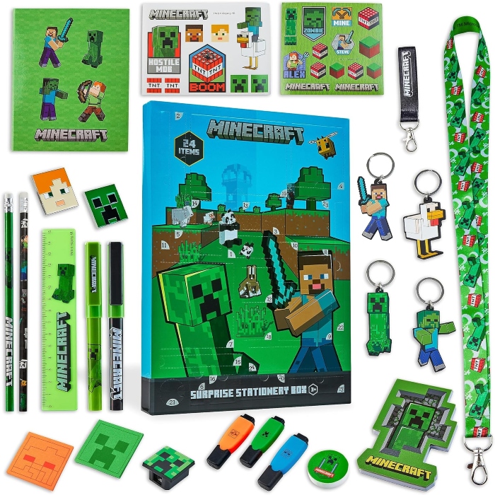 A Minecraft advent calendar full of stationery