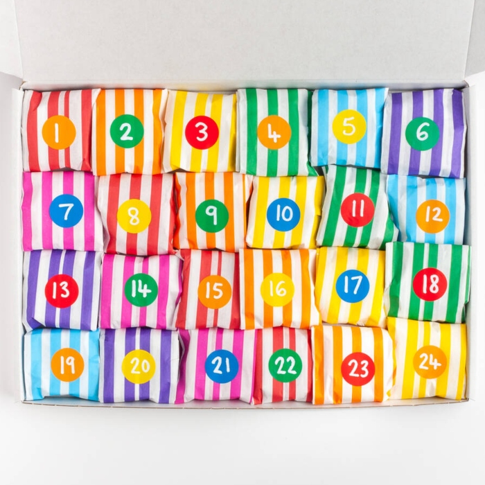 The wrapped gifts of the Colour Their Day Washi Tape advent calendar