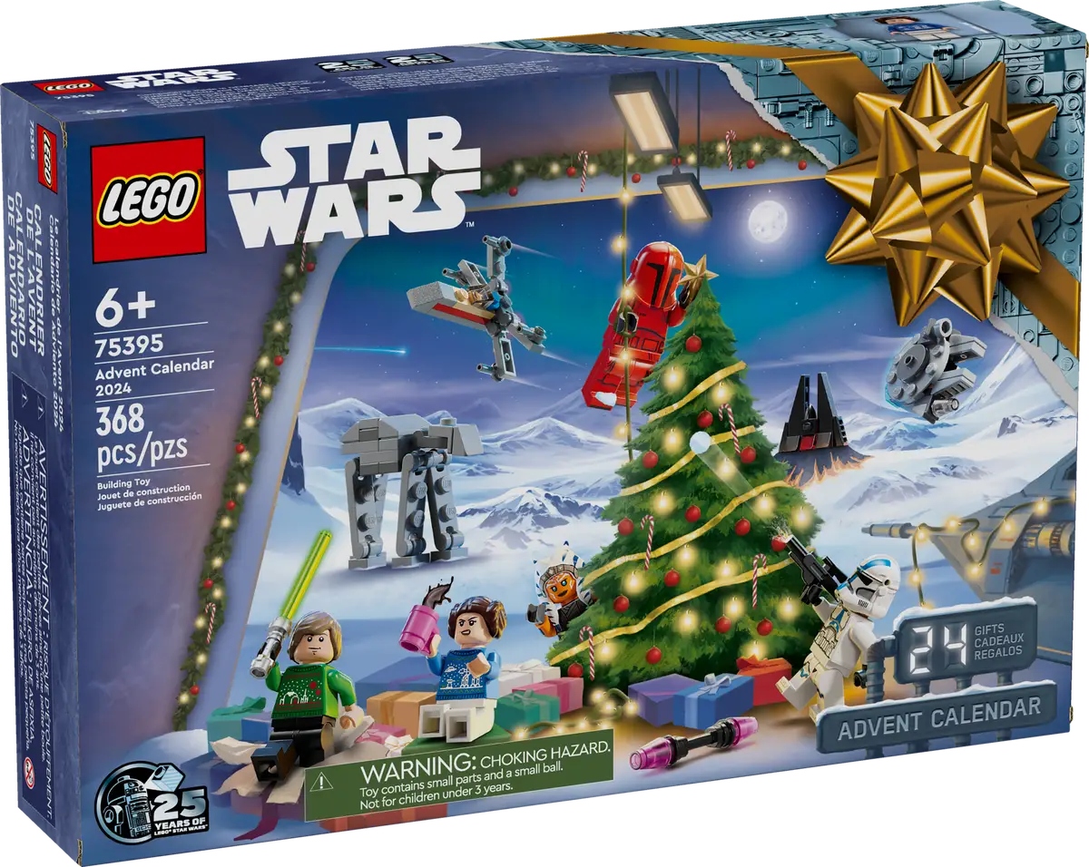 A Star Wars Christmas scene on the box of a LEGO advent calendar