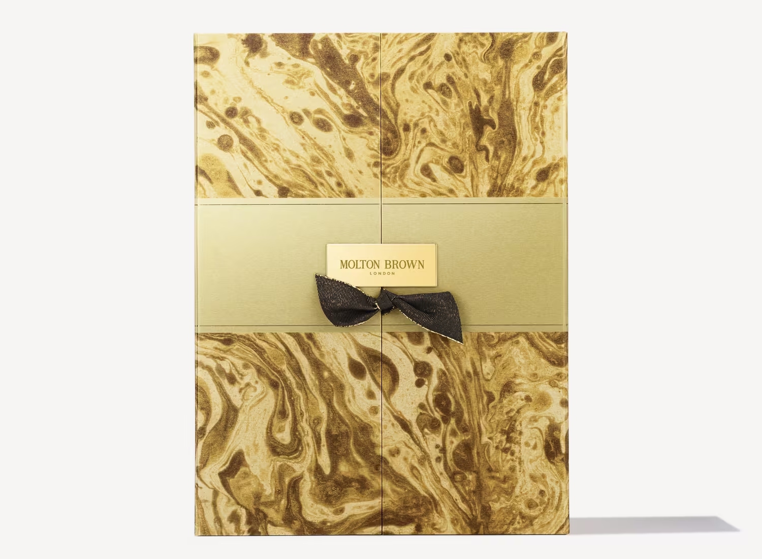 An image showing the golden exterior of the Molton Brown fragrance advent calendar