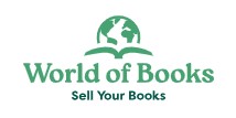 Logo of "World of Books" featuring a stylized book and globe with the text "Sell Your Books" below.