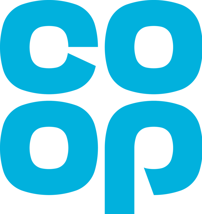 Blue Co-op logo with stylized, overlapping letters "C", "O", and "P".