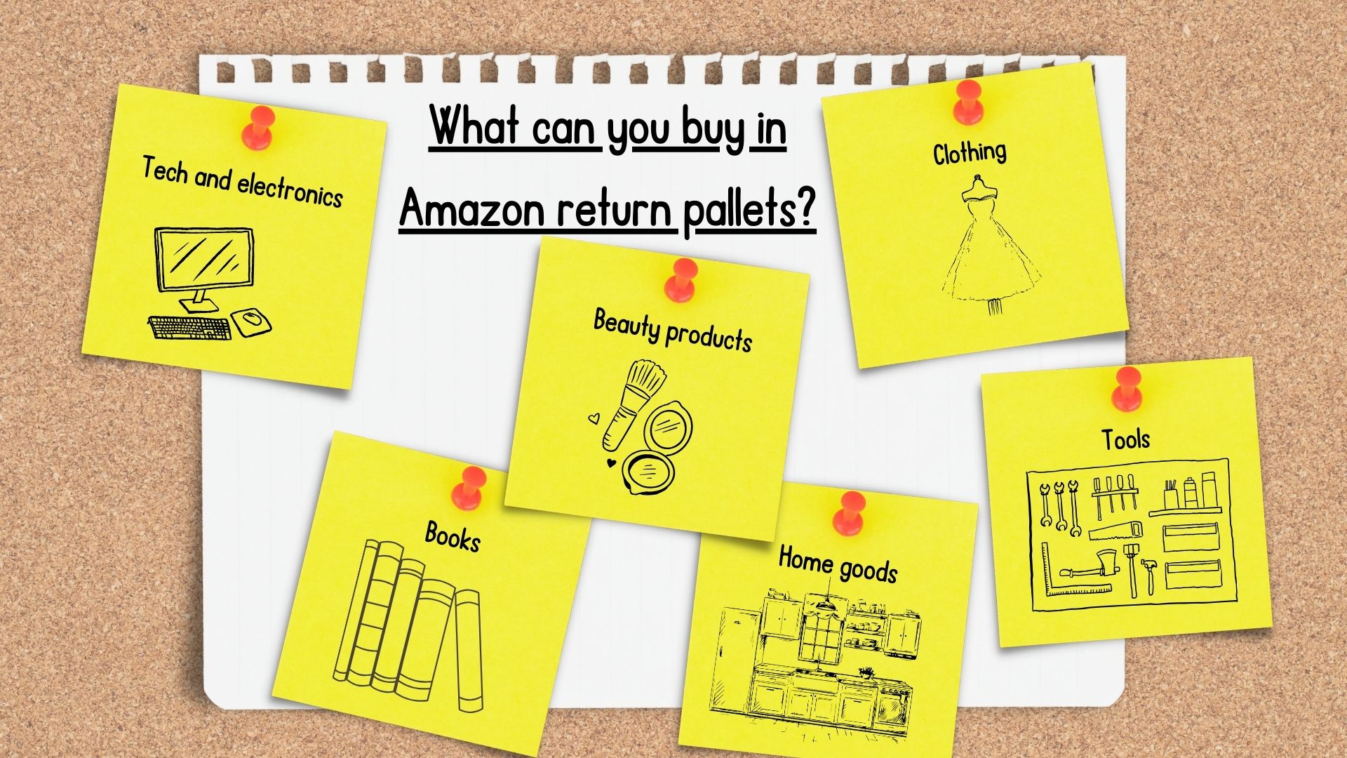 An infographic showing the different types of items you can find in an Amazon return pallet